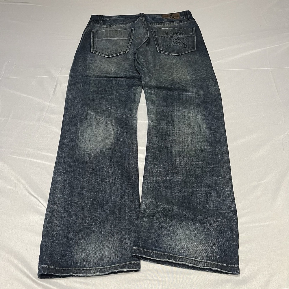 Y2K Express Kingston Classic Bootcut Jeans Mens Size 34x32 Blue Dark Wash denim